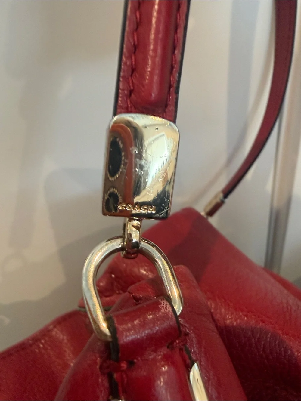 Coach Red Leather Shoulder Bag